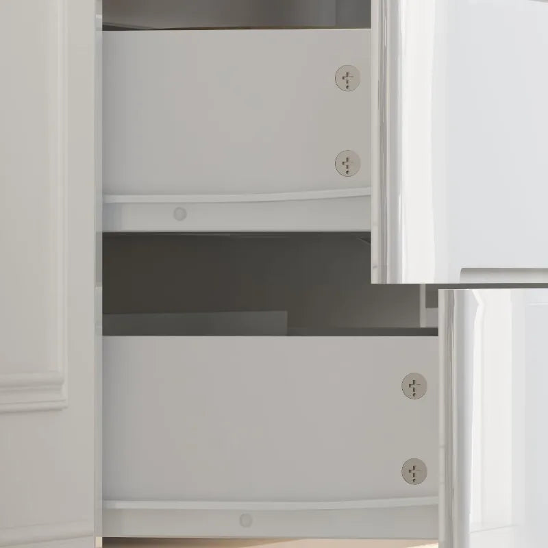 White 8 Drawer Dresser with LED Light