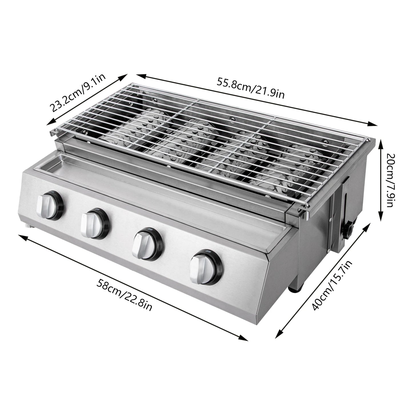 Stainless Steel Smokeless Barbecue Grill LPG Gas