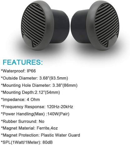 140W Marine Waterproof Stereo Speaker System