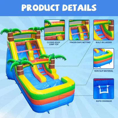 14 FT Commercial-Grade Inflatable Water Slide Kids & Adults