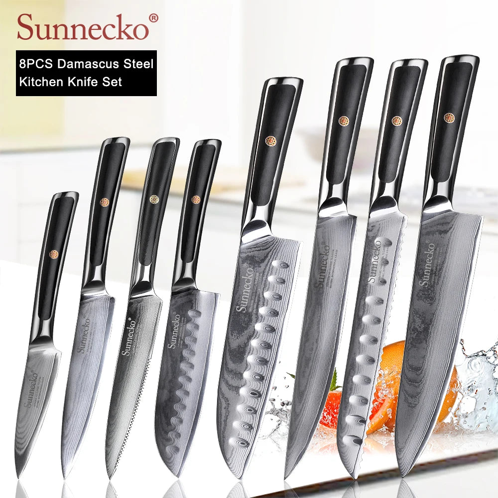 SUNNECKO 2-8PCS/Set Knives