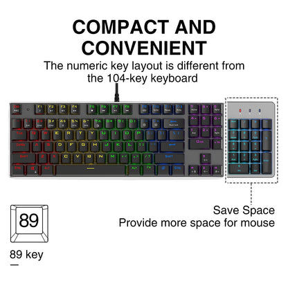 89key Gaming Mechanical Keyboard Wired