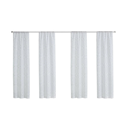 White Sheer Curtain Set 28" x 84" 4 panels