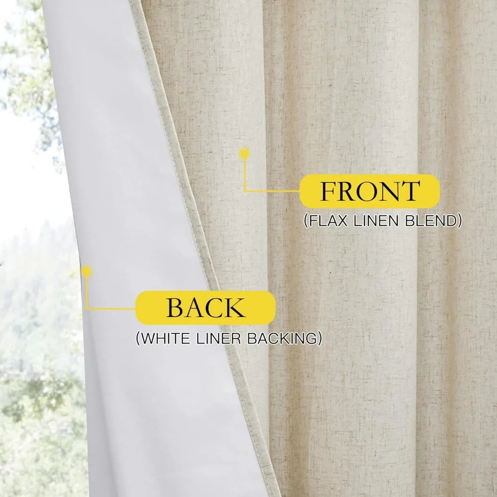 100% Blackout Linen Curtains