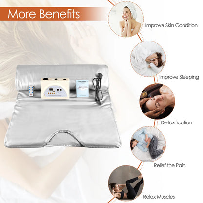 Electric Heating Blanket Infrare Sauna Blanket for Weight Loss Detox Thermal Sauna Blanket PU Waterproof Home Use EU Stock