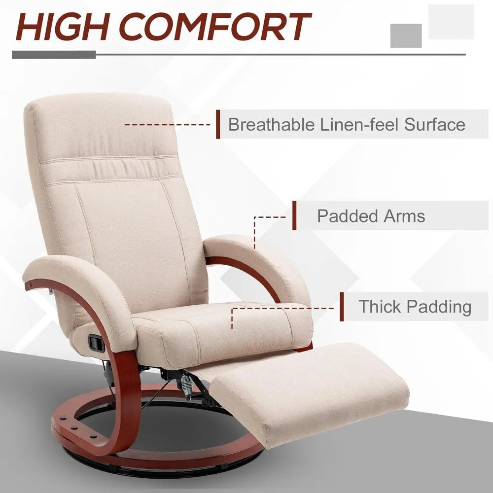 Adjustable Swivel Recliner with Footrest