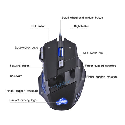 LED Optical USB Wired Gaming Mouse