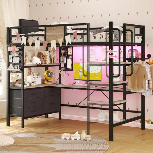 Twin Size Loft Bed with More!