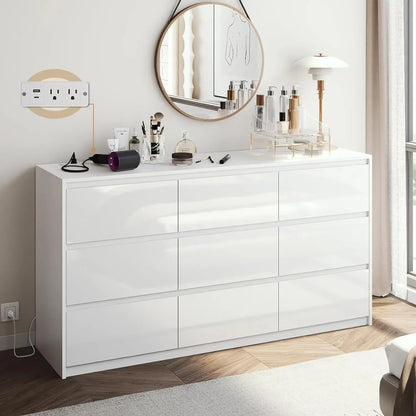 10 Drawer White Dresser for Bedroom