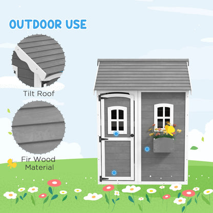 Outdoor Wooden Playhouse with Floor