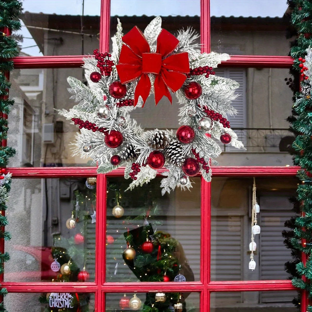 17.7in Christmas Wreath for Front Door