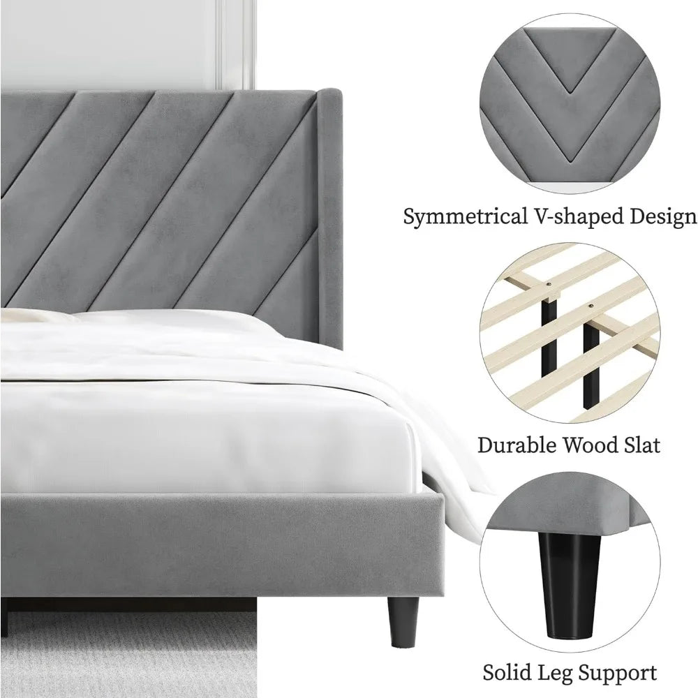 Queen Bed Frame Upholstered Platform