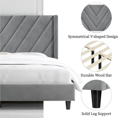 Queen Bed Frame Upholstered Platform