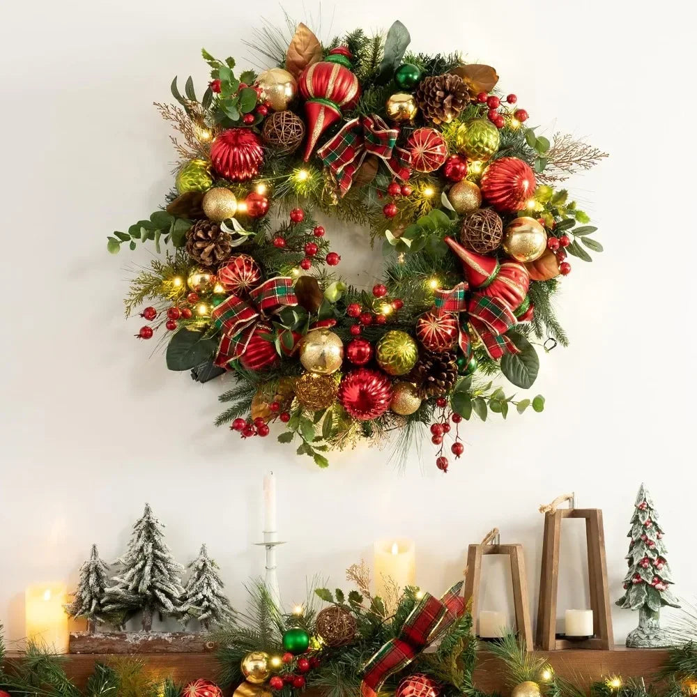 Large Christmas Wreath with Lights