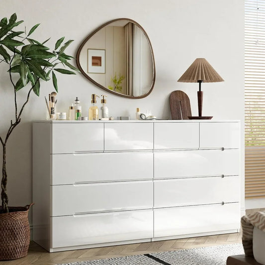 10 Drawer White Dresser for Bedroom