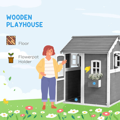 Outdoor Wooden Playhouse with Floor
