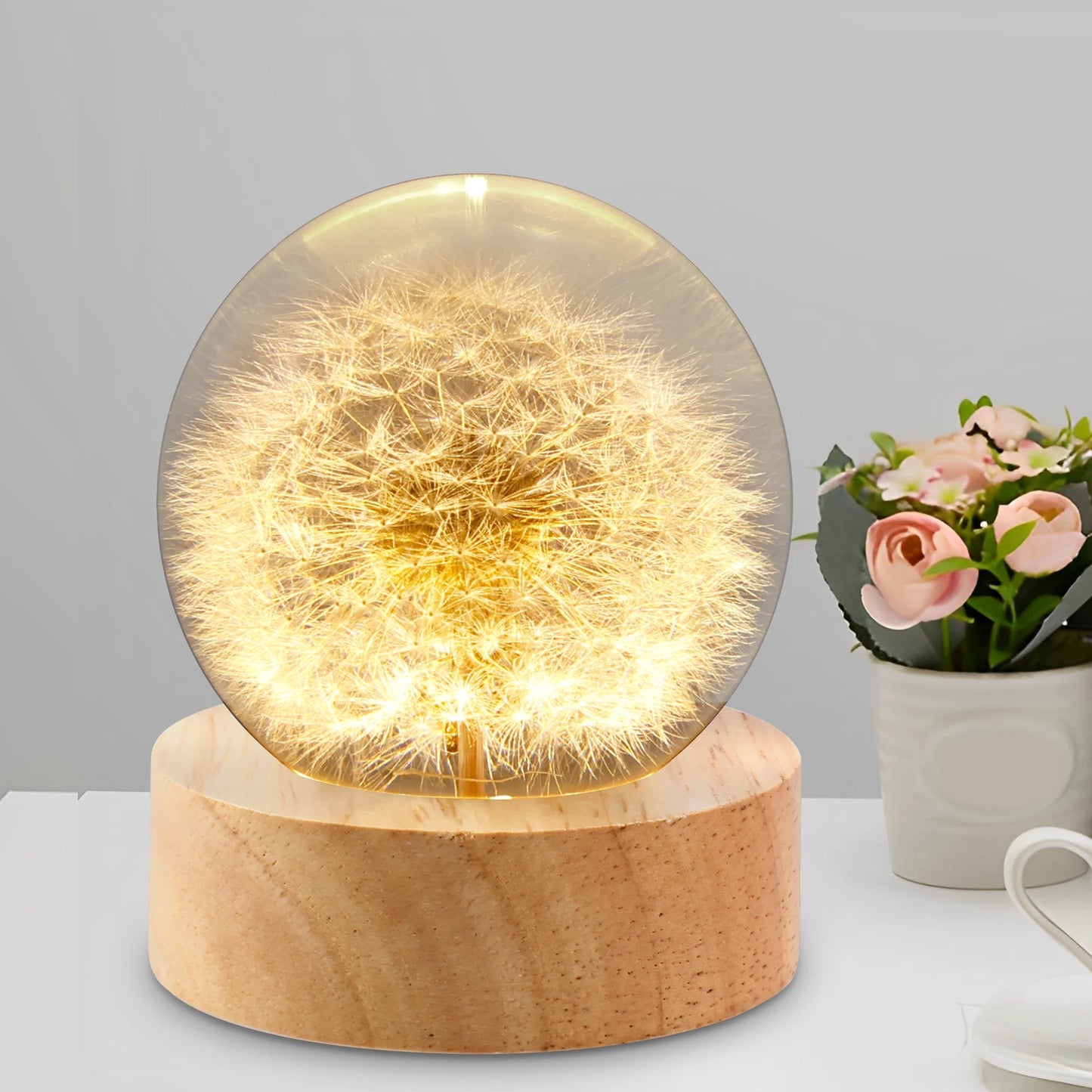 Dandelion Crystal Ball Night Lamp