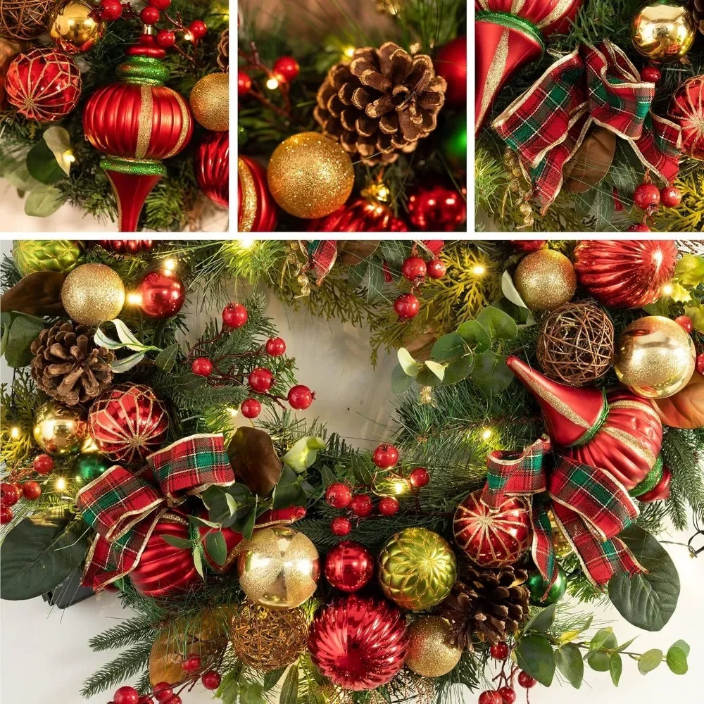 Large Christmas Wreath with Lights