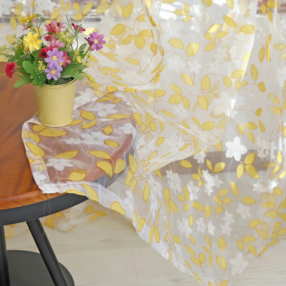 Chic Leaf Type Window Curtain