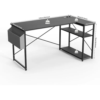 Small Computer Desk with Power Outlets