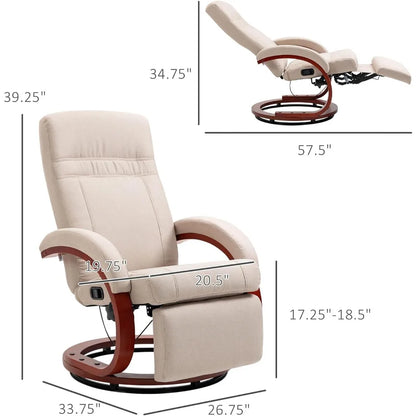 Adjustable Swivel Recliner with Footrest