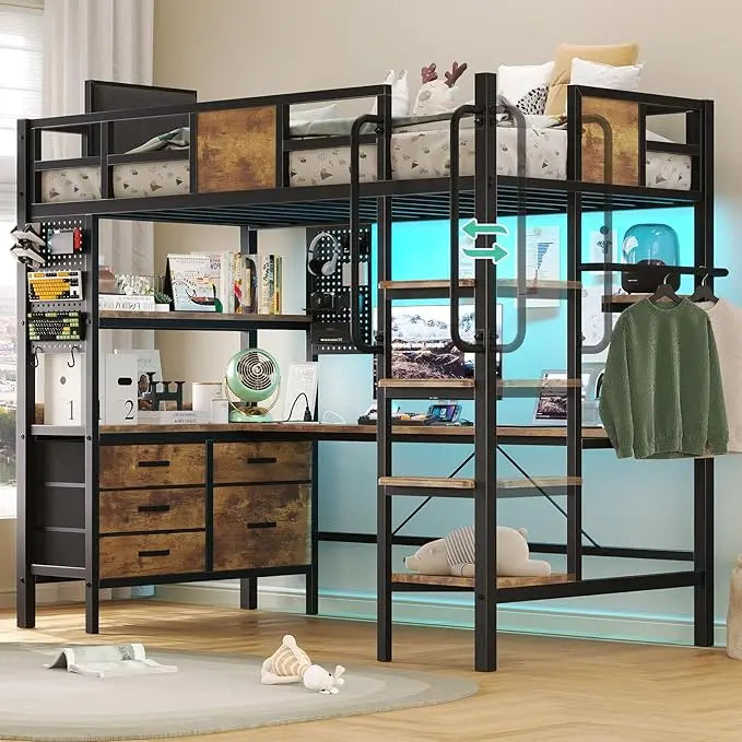 Twin Size Loft Bed with More!