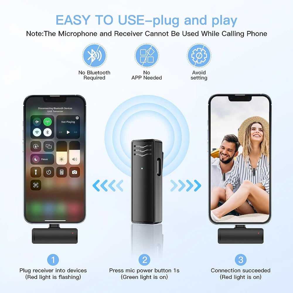 Wireless Lavalier Mini Microphone For iPhone