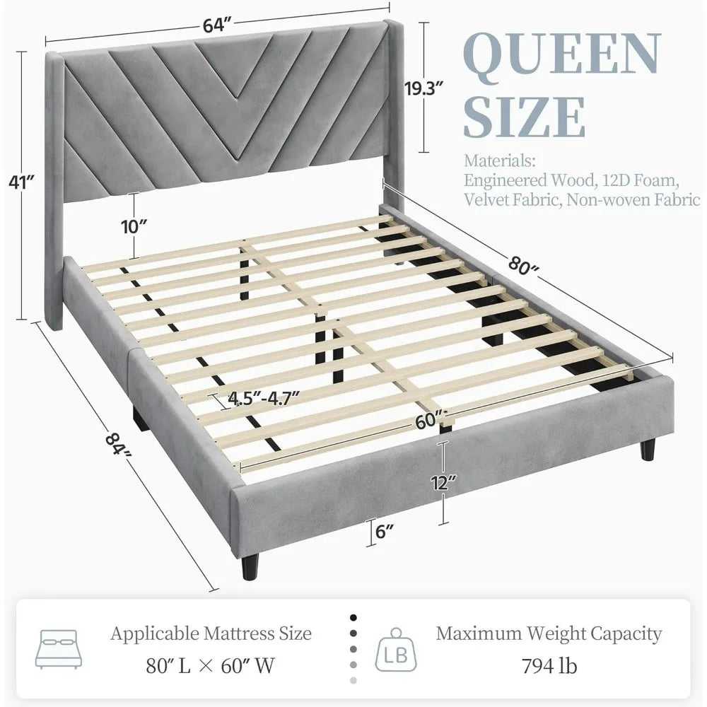 Queen Bed Frame Upholstered Platform