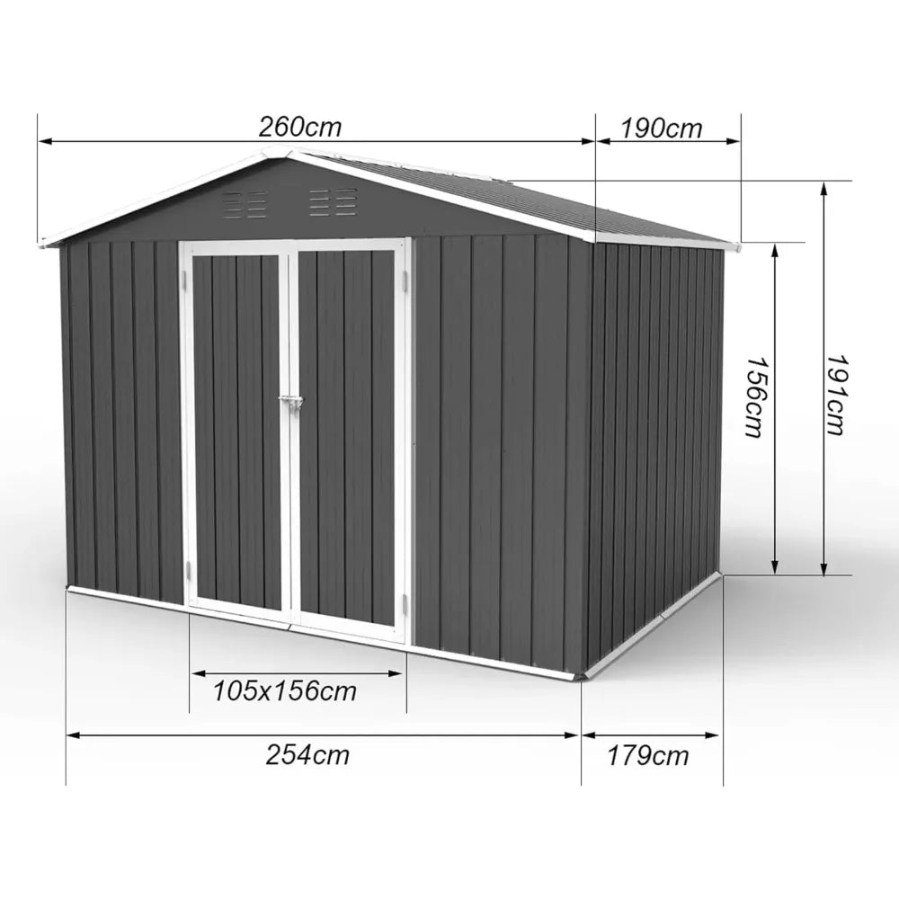 Metal Outdoor Storage Shed 8 x 6 FT