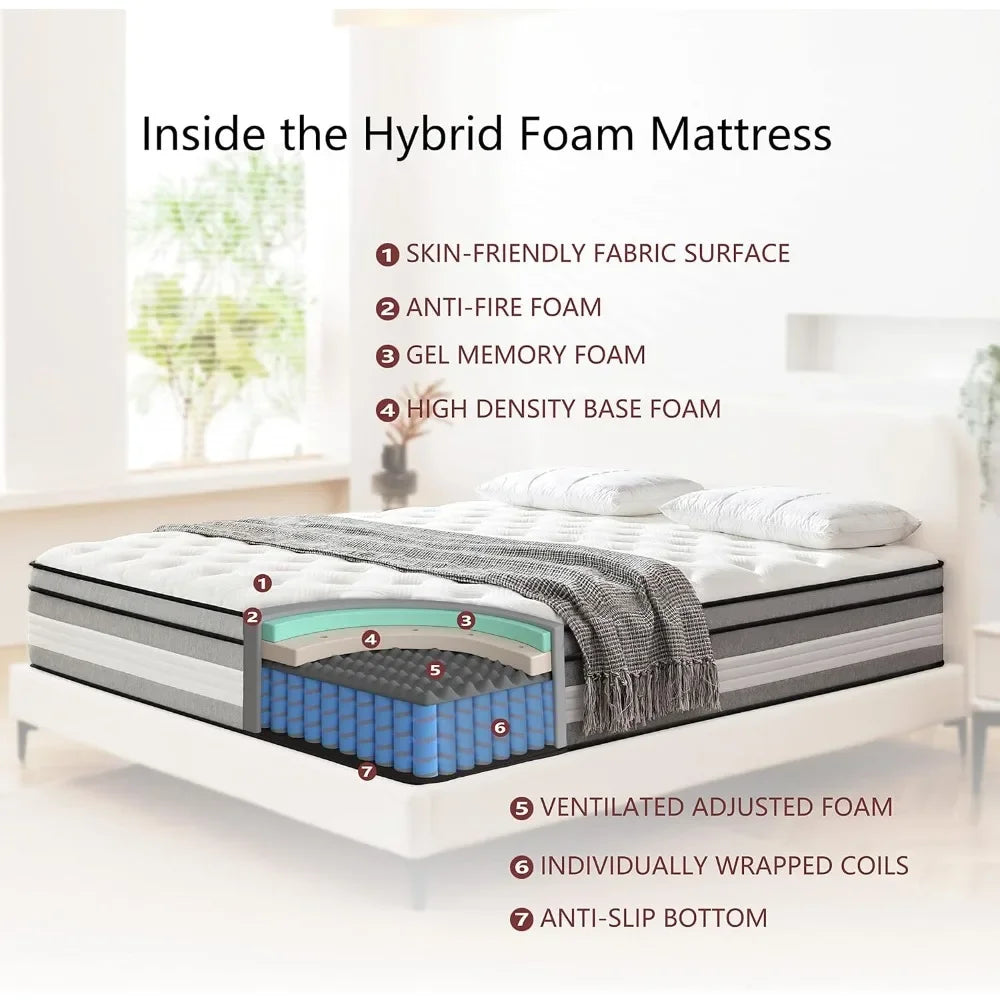 Queen 14 Inch Hybrid Mattress