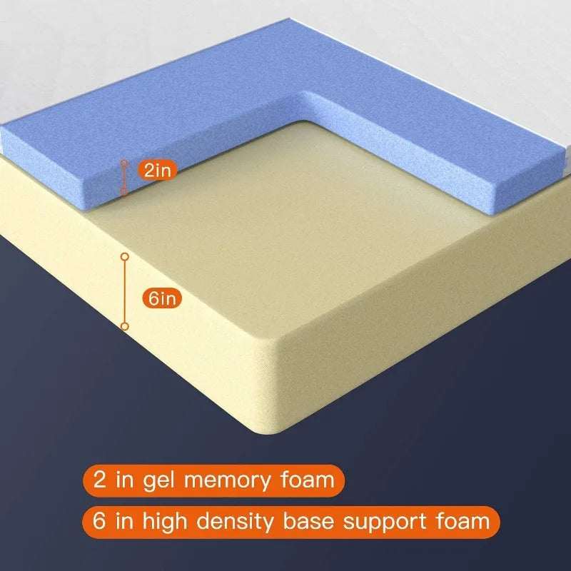 6/8/10/12 inch Gel Memory Foam Mattress