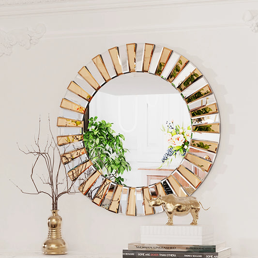 Round Sunburst Wall Mirror