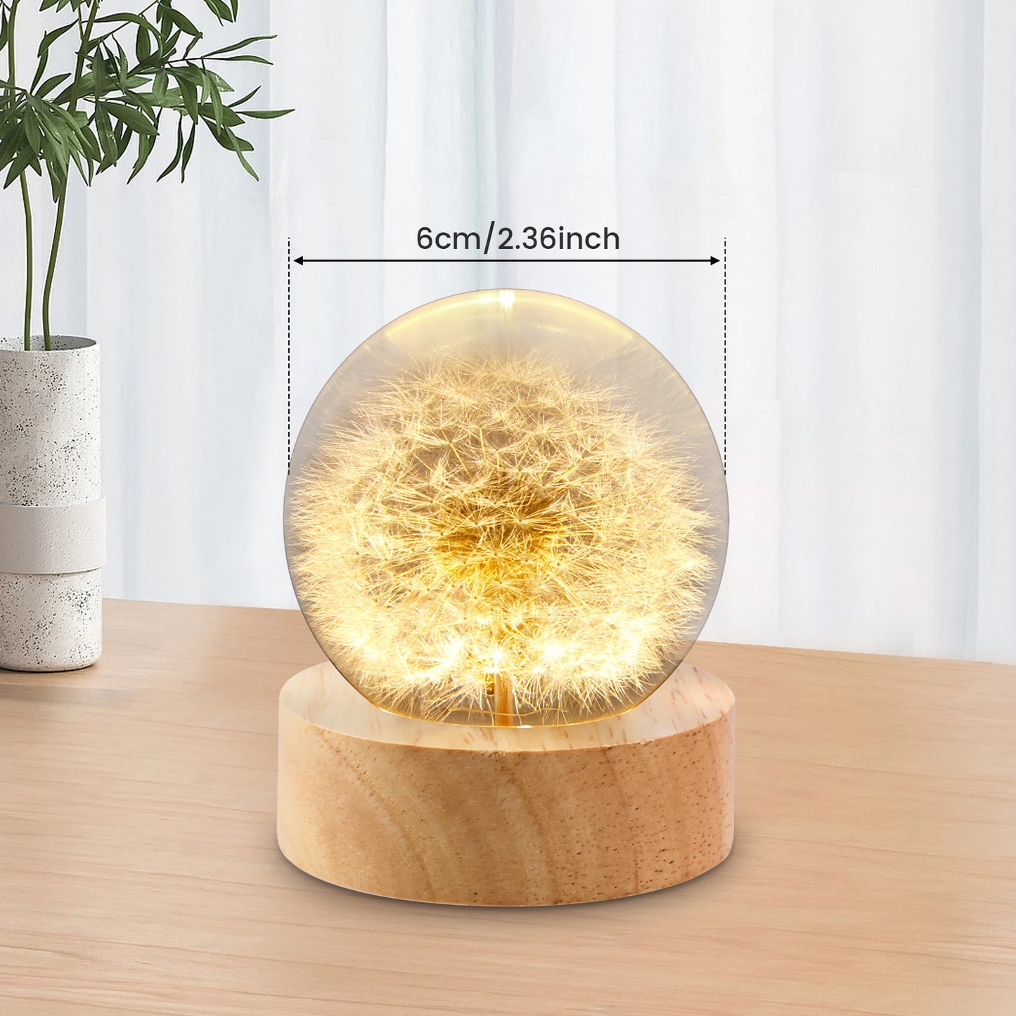 Dandelion Crystal Ball Night Lamp