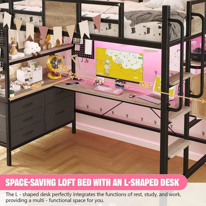 Twin Size Loft Bed with More!