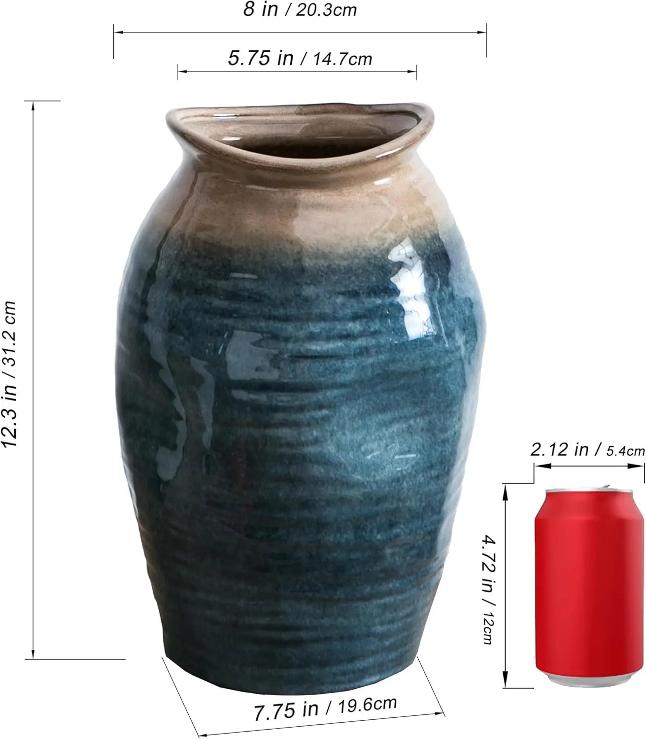 Blue Ceramic Floor Vase