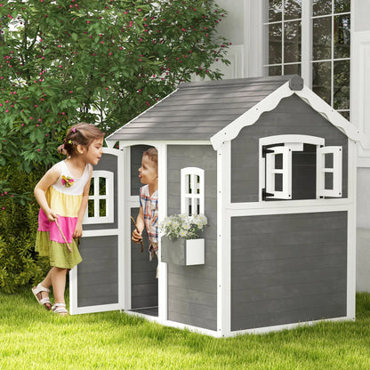 Outdoor Wooden Playhouse with Floor