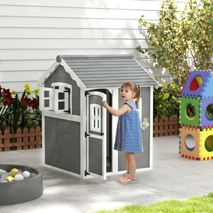 Outdoor Wooden Playhouse with Floor