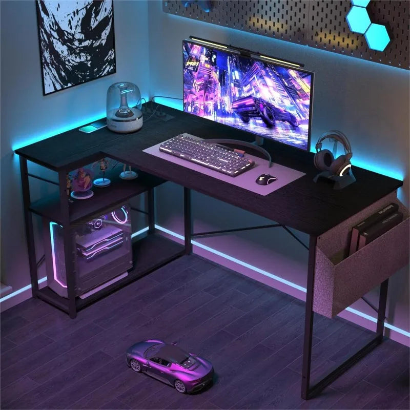 Small Computer Desk with Power Outlets