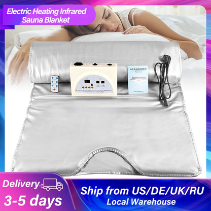 Electric Heating Blanket Infrare Sauna Blanket for Weight Loss Detox Thermal Sauna Blanket PU Waterproof Home Use EU Stock