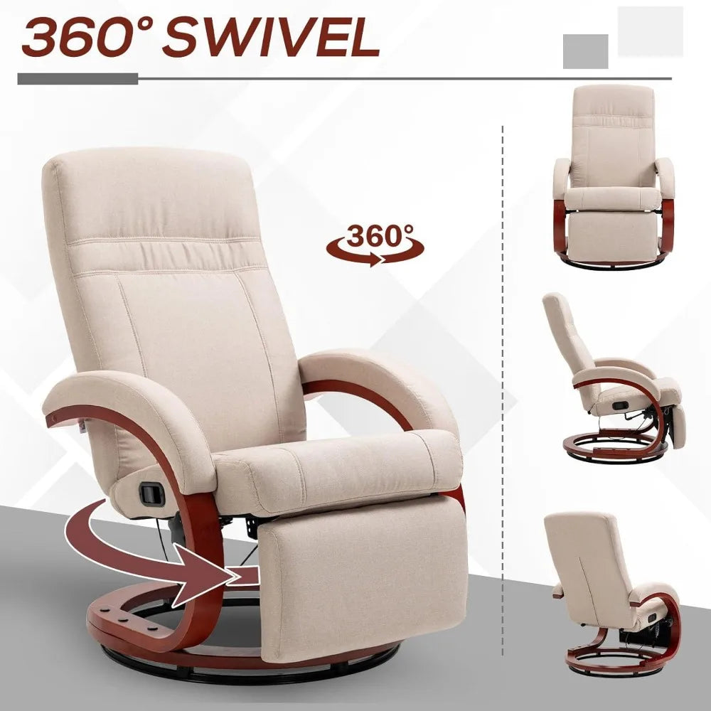 Adjustable Swivel Recliner with Footrest