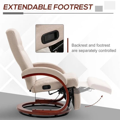 Adjustable Swivel Recliner with Footrest